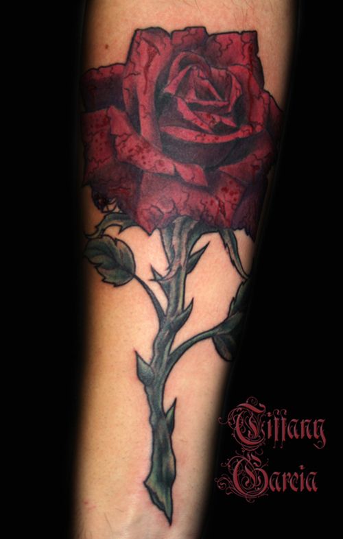 3D Gothic Roses Tattoo Design For Forearm