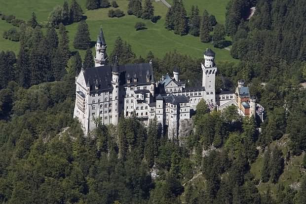 Adorable Aerial View Image Of The Neuschwanstein Castle