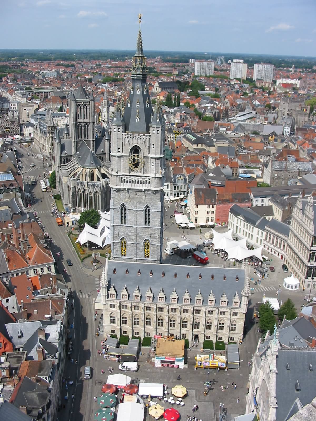 Aerial View Of The Belfry of Ghent In Belgium