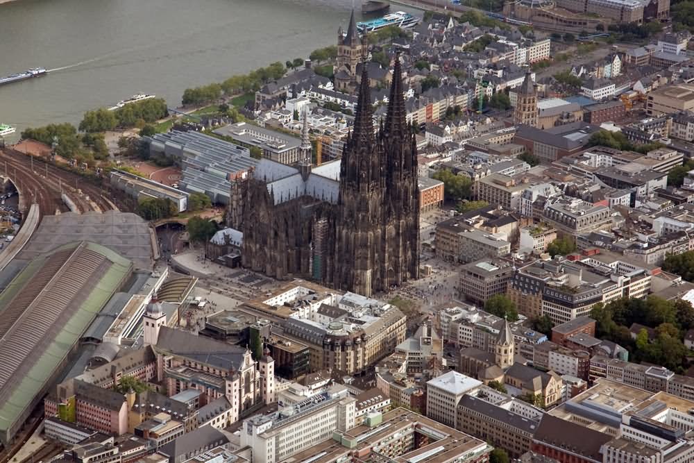 Aerial View Of The Cologne Cathedral