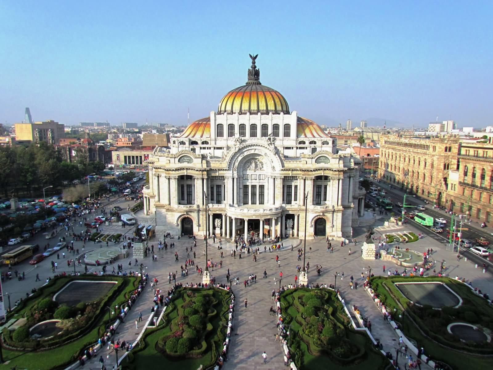 Aerial View Of The Palacio de Bellas Artes In Mexico