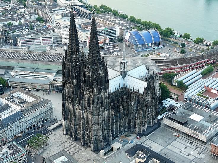 Aerial View Picture Of The Cologne Cathedral In Germany