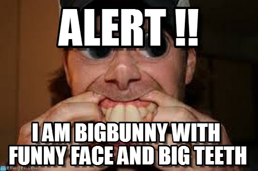 Alert I Am Bigbunny With Funny Face And Big Teeth Funny Teeth Meme Image