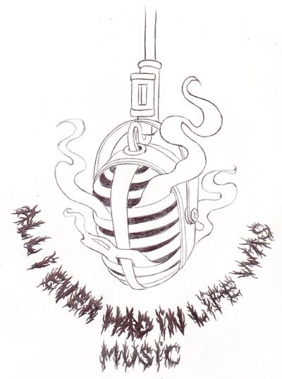 All I Ever Had In Life Was Music Microphone Tattoo Design by Deathecho