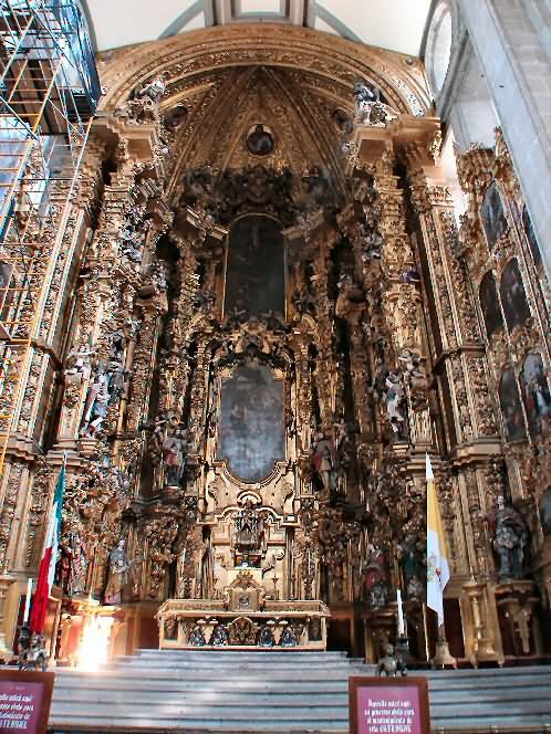 Altar Of King Inside The Metropolitan Cathedral In Mexico City