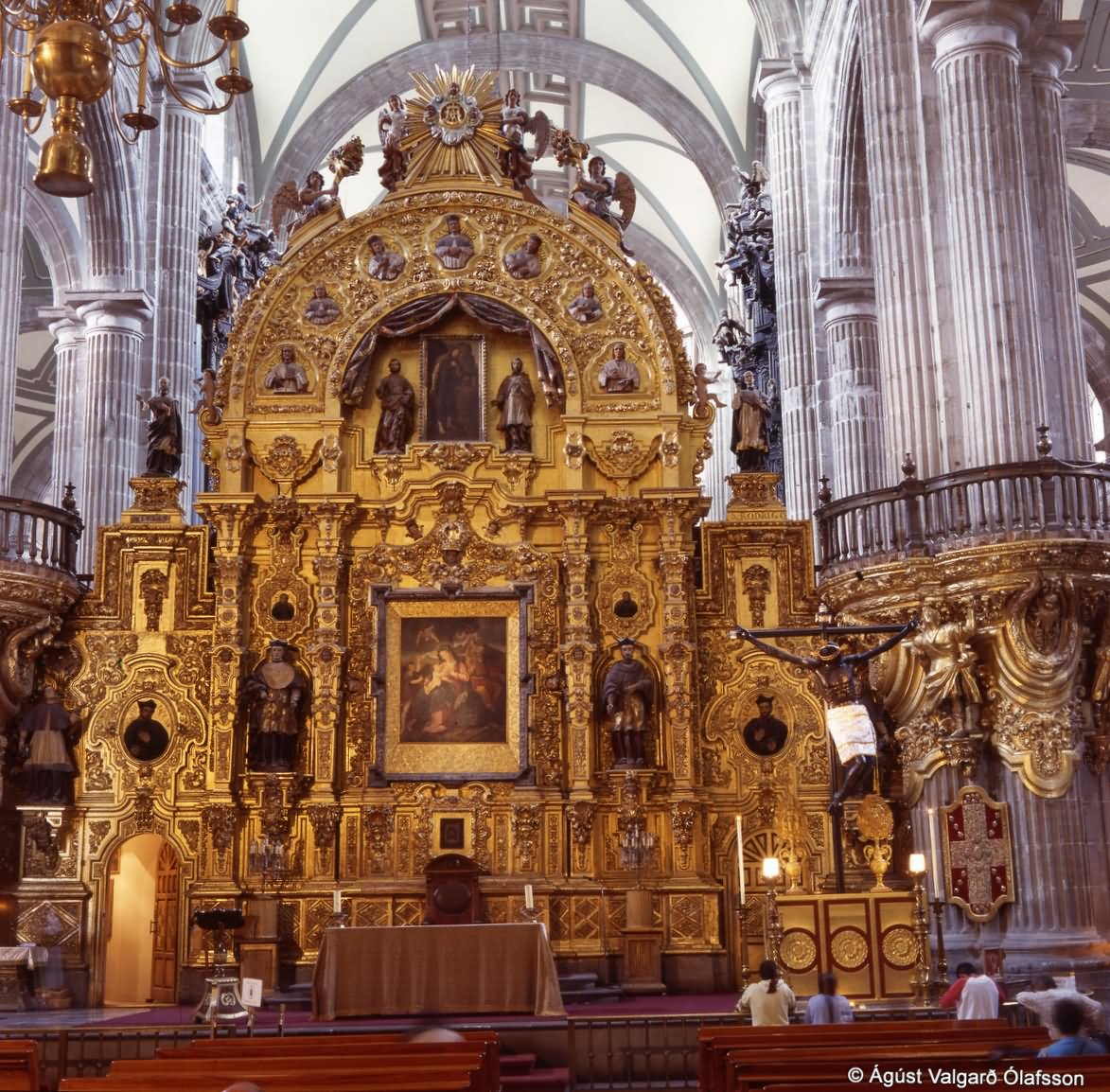 Altar Of King Inside The Metropolitan Cathedral In Mexico