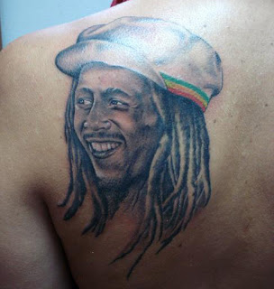 Amazing Bob Marley Tattoo On Left Back Shoulder