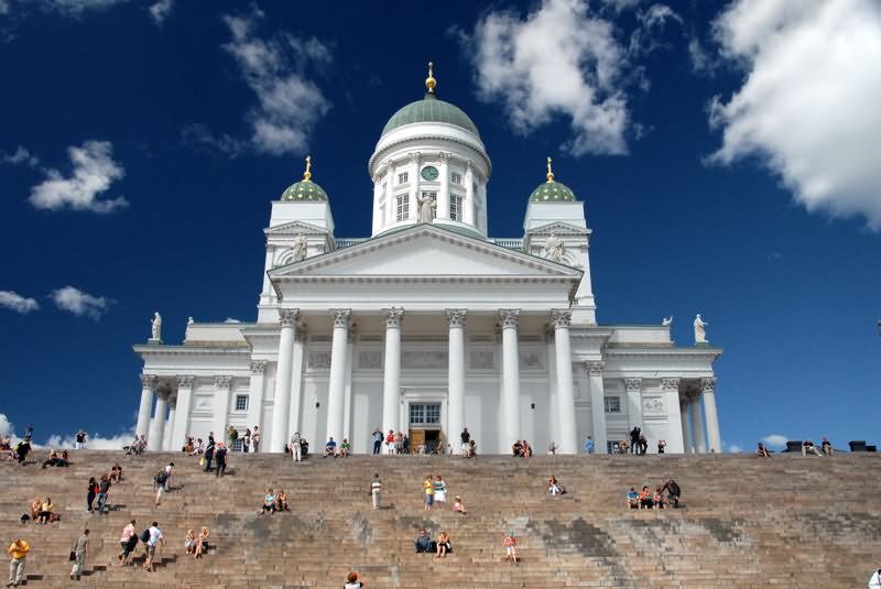Amazing Front Picture Of The Helsinki Cathedral In Southern Finland