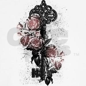 Amazing Key With Gothic Roses Tattoo Design By Morgan