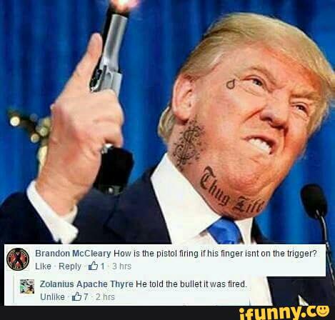 Angry Donald Trump With Gun Funny Photoshop Picture