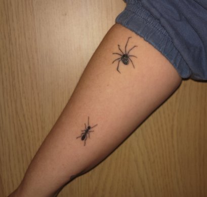 Ant Tattoo On Back Leg