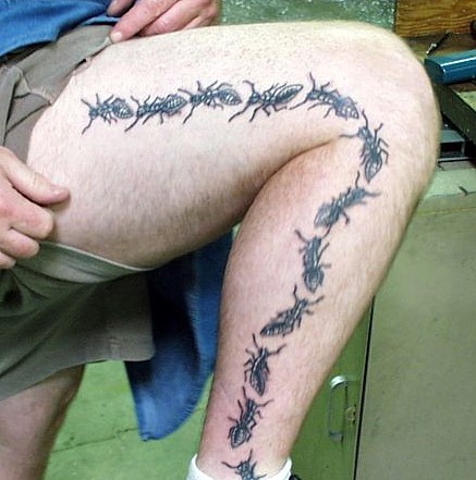 Ant Tattoos On Full Leg For Men