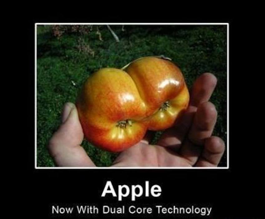 Apple Now With Dual Core Technology Funny Picture