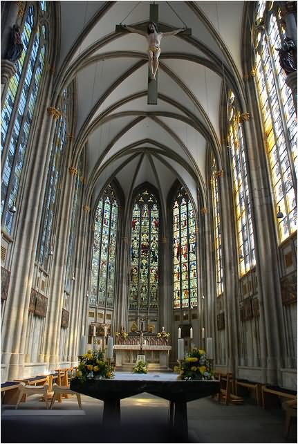 Architecture Of The Cologne Cathedral Interior View