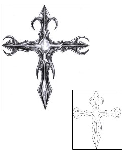 Attractive Gothic Cross Tattoo Design