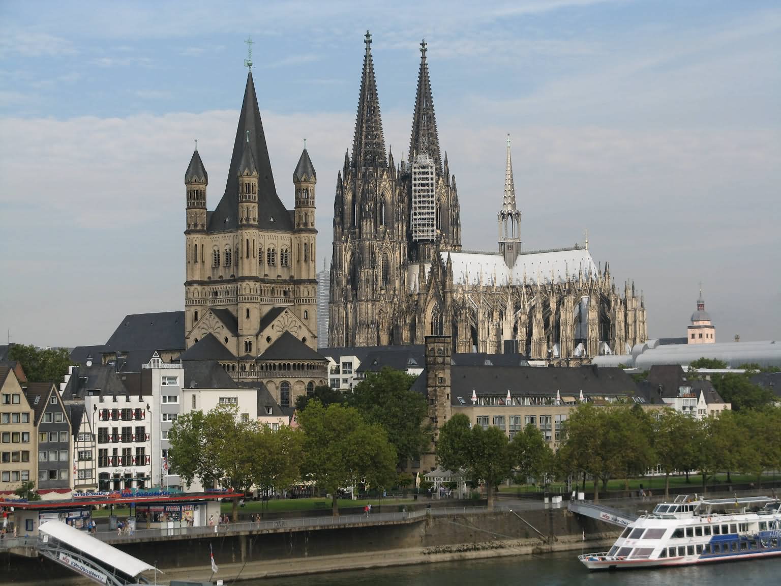 Back View Of The Cologne Cathedral Across The Rhine