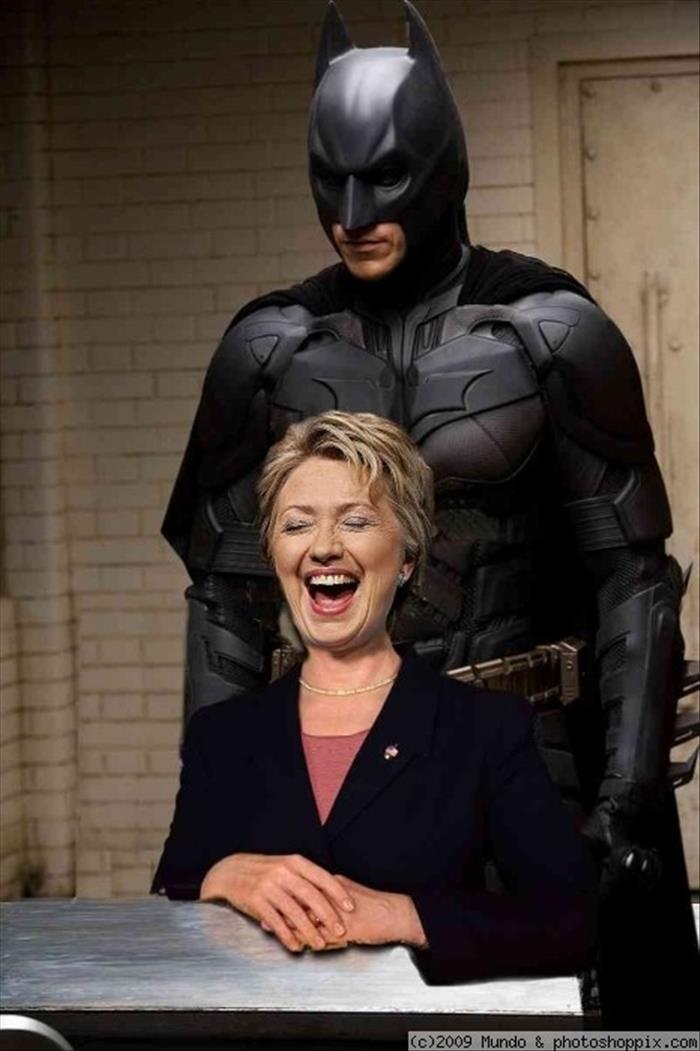 Batman Behind Hillary Clinton Funny Picture
