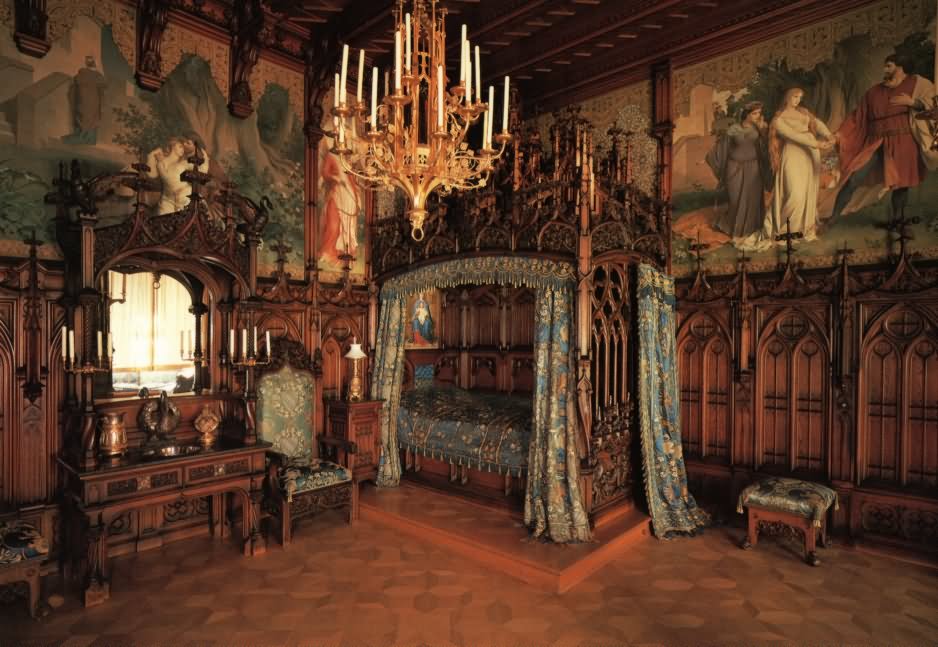Beautiful Bedroom Inside The Neuschwanstein Castle