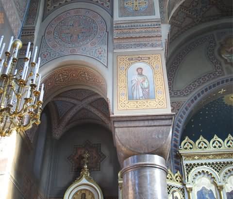 Beautiful Column Inside The Uspenski Cathedral