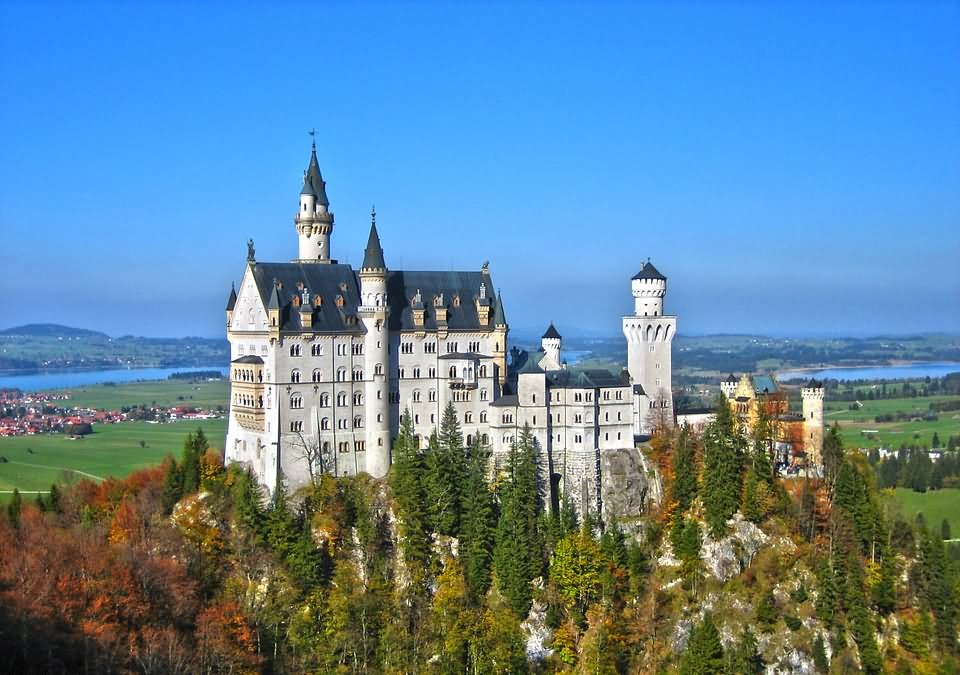 Beautiful Day Time View Of The Neuschwanstein Castle In Germany