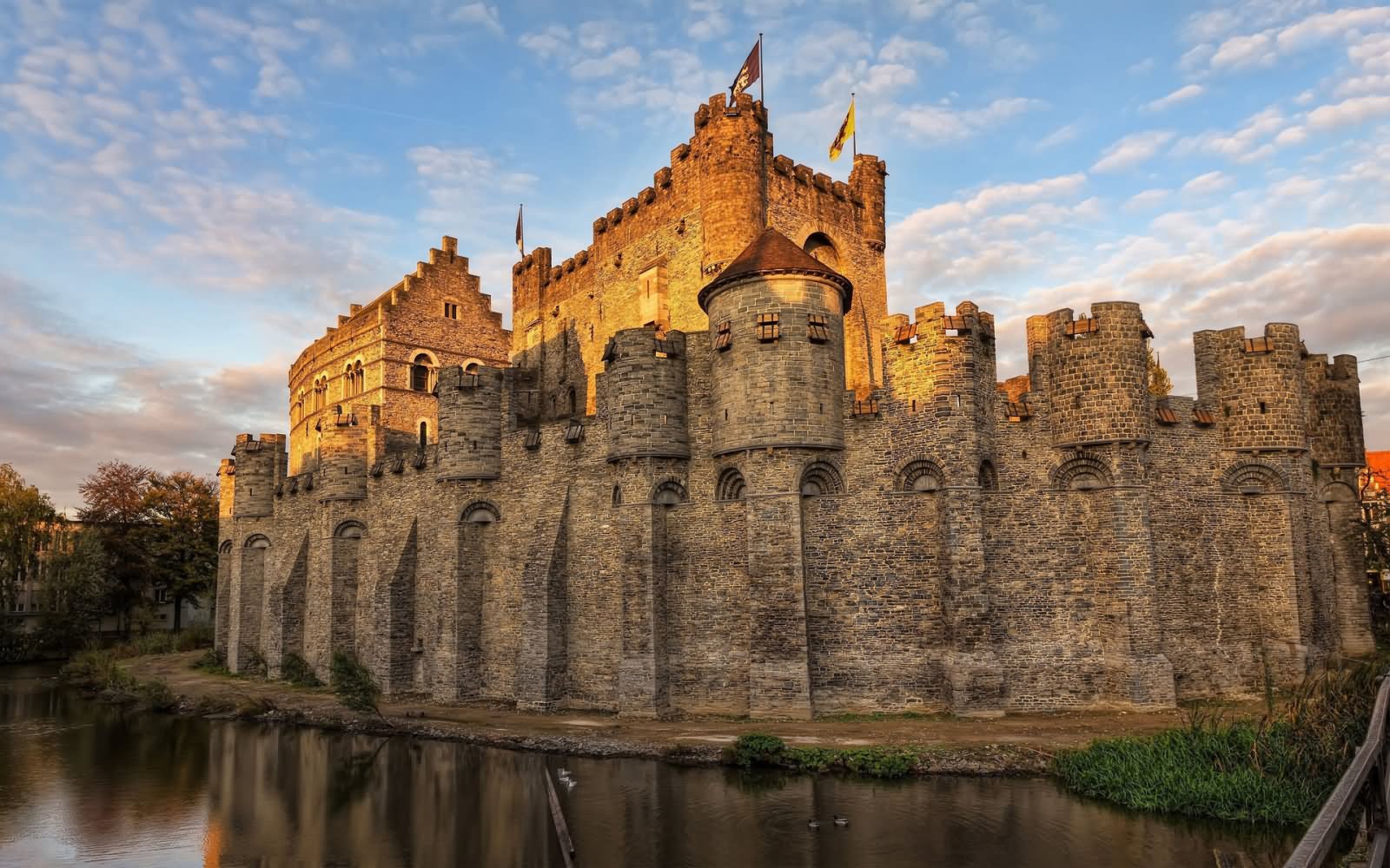 Beautiful View Of The Gravensteen During Sunset