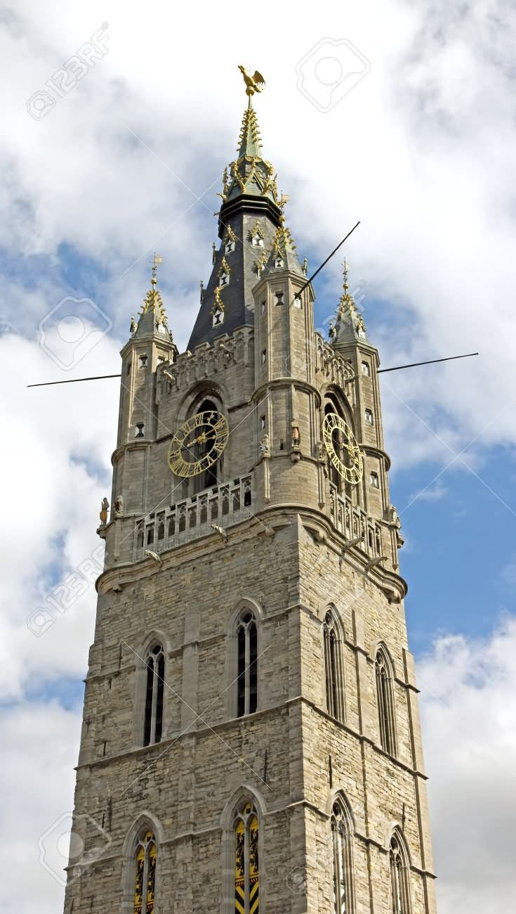 Bell Tower Of The Belfry Of Ghent Belgium
