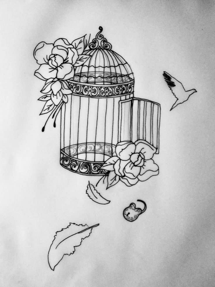 Bird Flying From Cage Tattoo Design