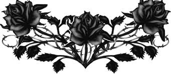 Black Ink Three Gothic Roses Tattoo Design