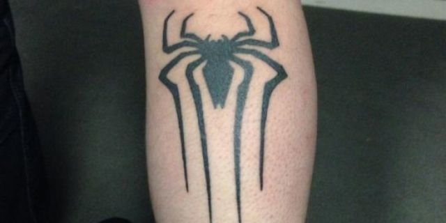 Black Spiderman Logo Tattoo