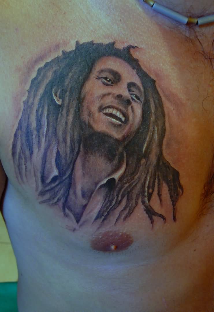 Bob Marley Tattoo On Chest by Fpista
