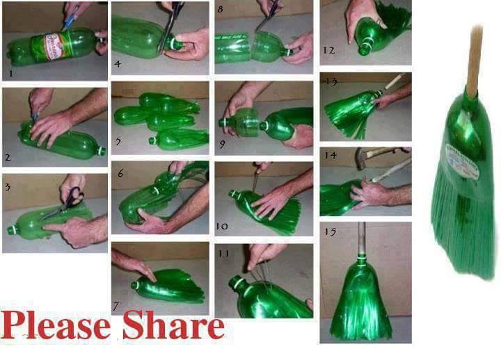 Broom using waste plastic bottles
