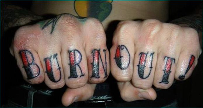 Burn Out Knuckle Tattoo
