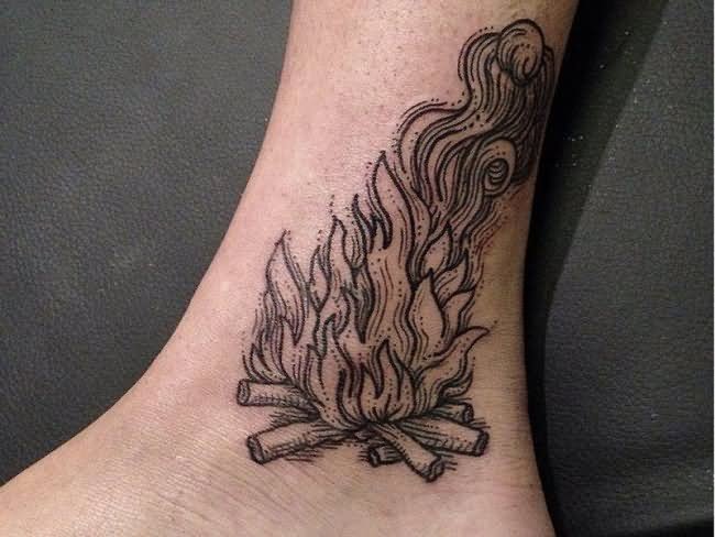 Burning Woods Tattoo On Ankle