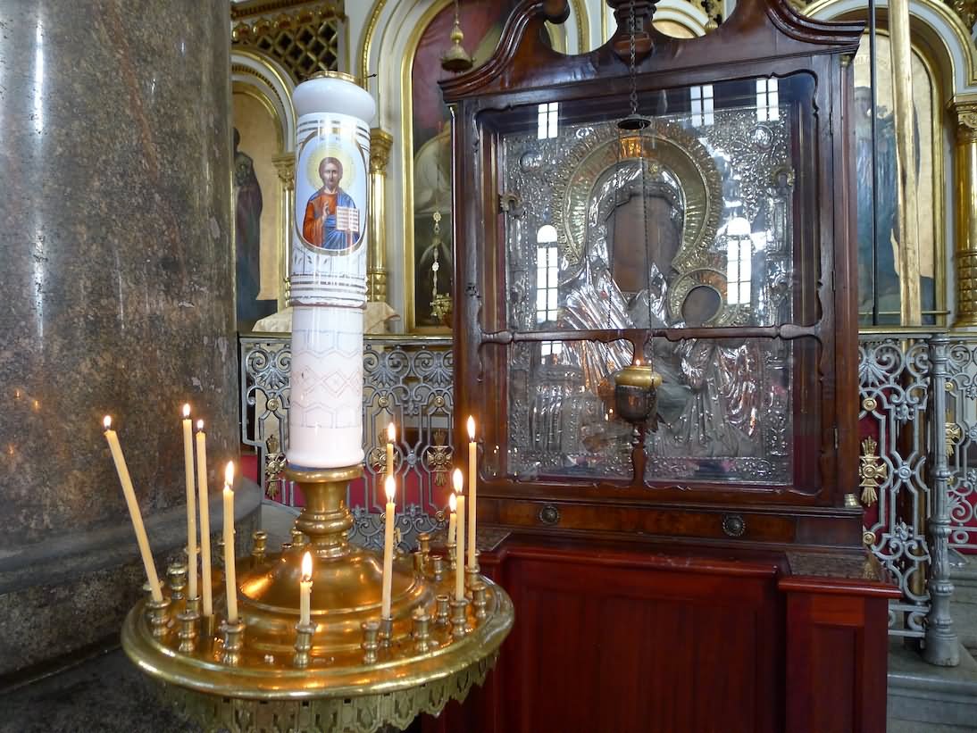 Candle Stand Inside The Uspenski Cathedral