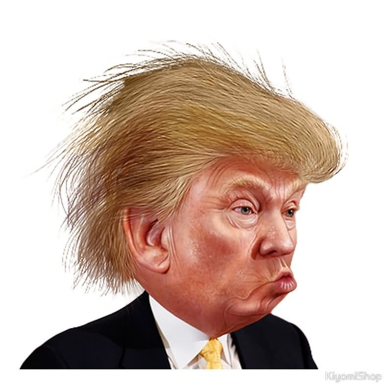 Cartoon Donald Trump With Pouting Face Funny Picture