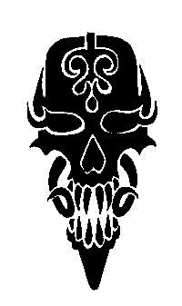 Classic Black Gothic Skull Tattoo Stencil
