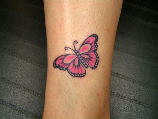 Classic Butterfly Tattoo Design For Ankle