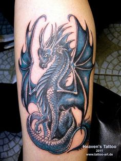 Classic Gothic Dragon Tattoo Design For Sleeve