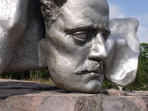 Closeup Of The Head Of Sibelius Near The Sibelius Monument In Helsinki