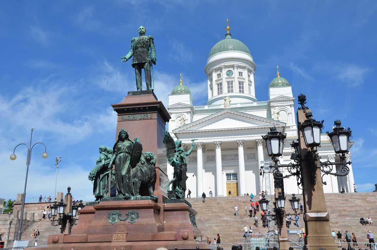 Closeup Of The Statues In Front Of Helsinki Cathedral