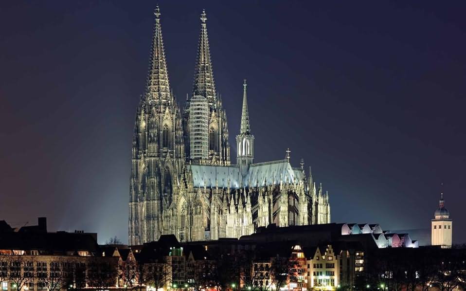 Cologne Cathedral Illuminated In Cologne