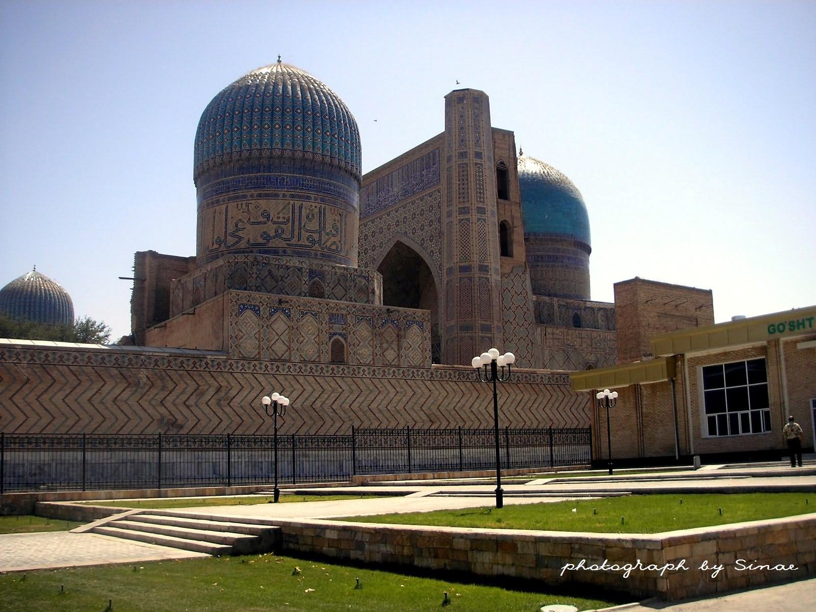 Courtyard Of The Bibi-Khanym Mosque In Uzbekistan