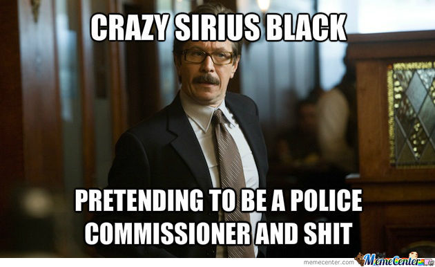 Crazy Sirius Black Pretending To Be A Police Commissioner And Shit Funny Old Man Meme Image
