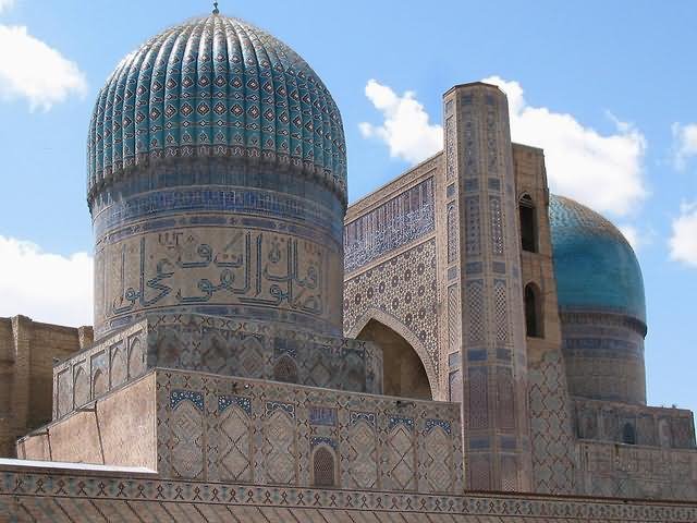 Domes Of The Bibi-Khanym Mosque In Uzbekistan