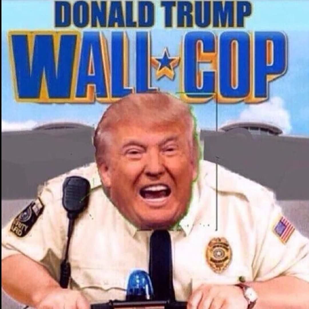 Donald Trump Wall Cop Funny Donald Trump Meme Image