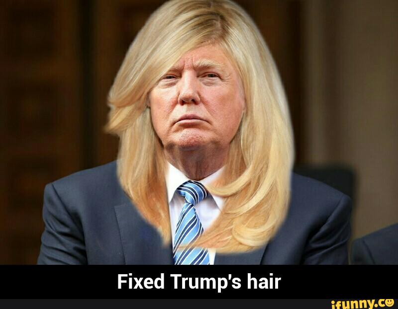Donald Trump With Woman Hair Funny Photoshopped Image