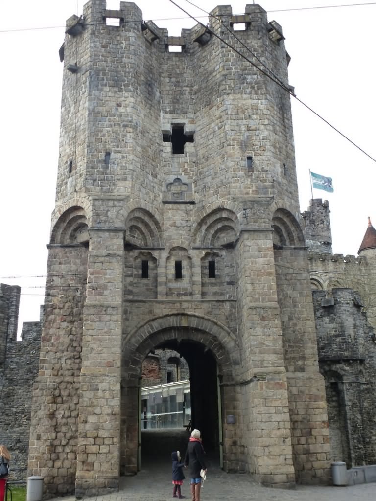 Entrance Gate Of The Gravensteen Castle In Belgium