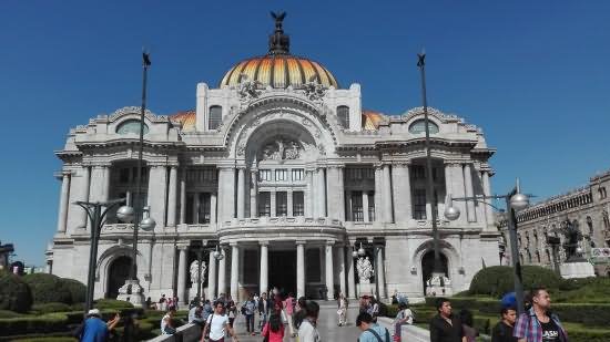 Exterior View Of The Palacio de Bellas Artes In Mexico