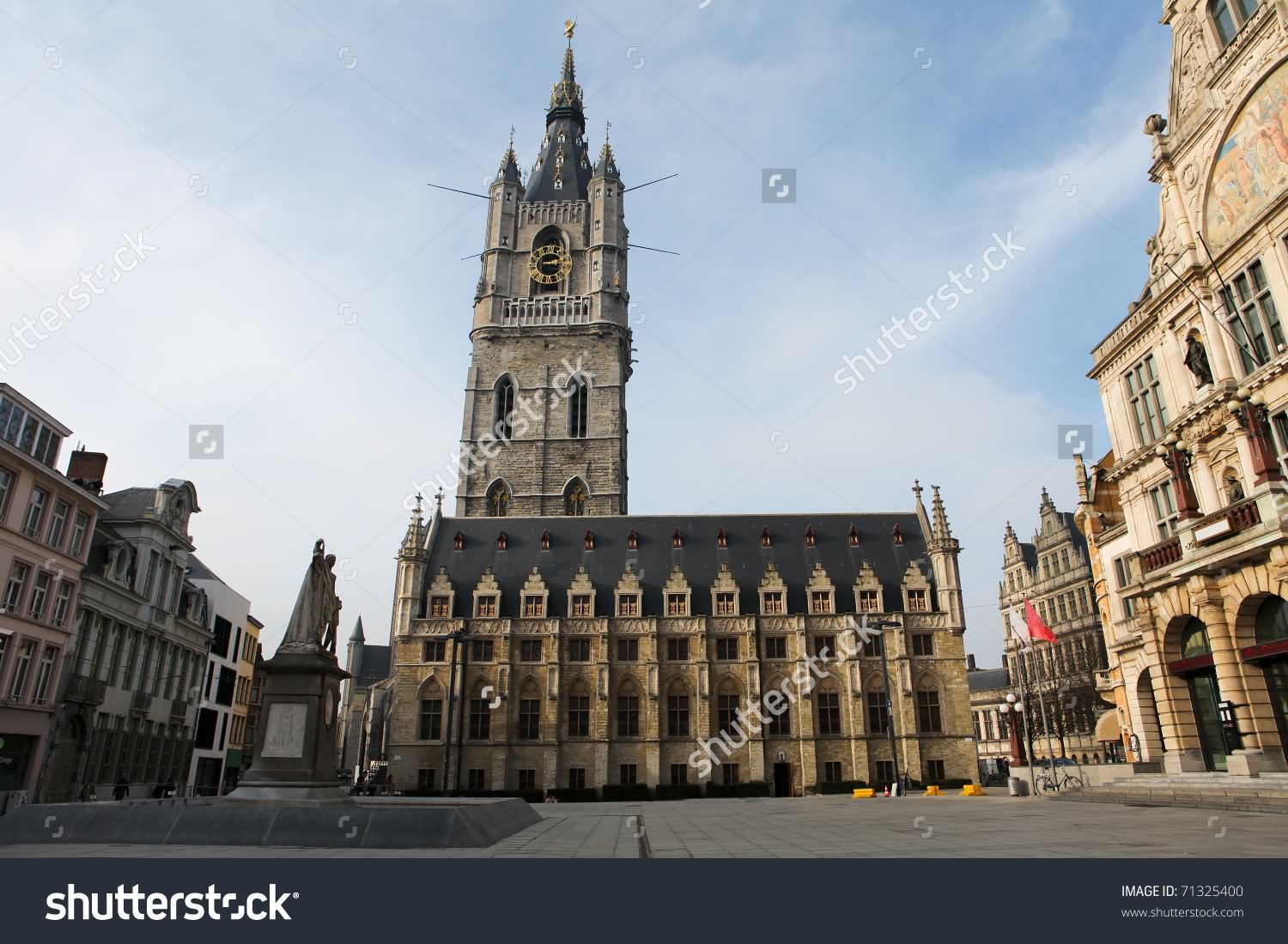 Famous Belfry Tower In The Center Of Ghent In Belgium