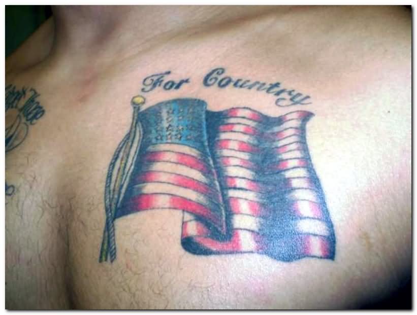For Country - USA Flag Tattoo Design For Man Chest